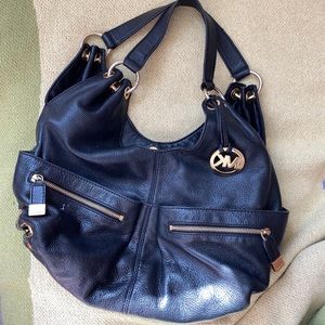 MICHAEL KORS leather/gold detail bag
